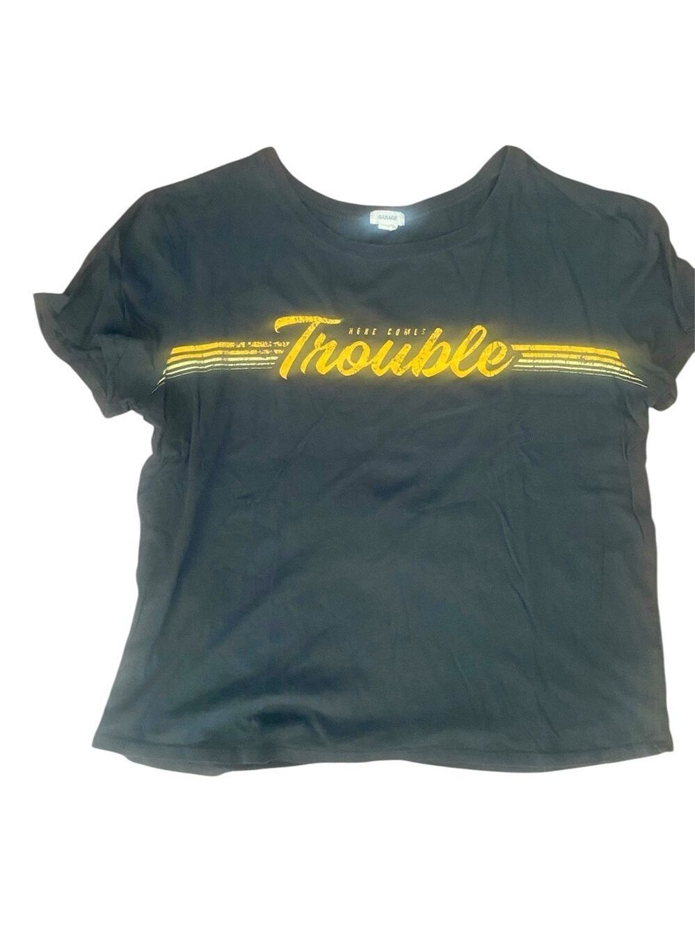 Garage Black Graphic Trouble Tee Size XS